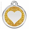 Heart Glitter Tag - Gold